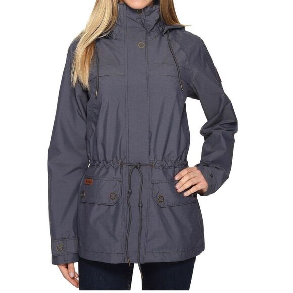 Columbia woman’s REMOTENESS blue gray water resistant long hooded jacket-S - Picture 1 of 11